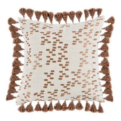 Hamish Pillow 22" - Ivory/brown