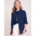 Blair Women's Gauze Button-Up Big Shirt - Blue - S - Misses