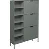 Schuhschrank MÄUSBACHER "Bonnie TOPSELLER", grün (pine grün matt), B:95cm H:139cm T:25cm, Holzwerkstoff, Schränke, Schuhschrank mit Quadratgestell