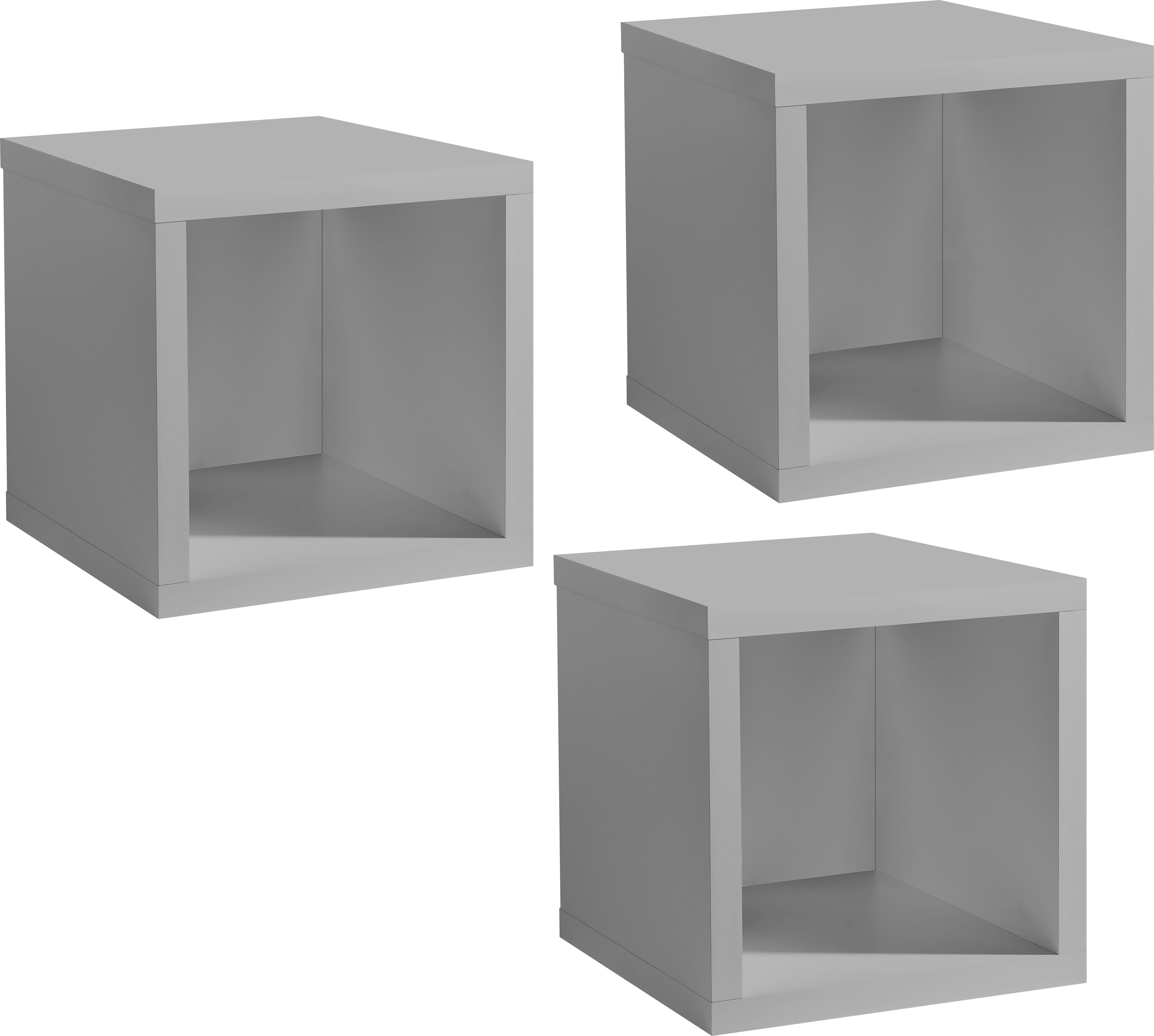 Regalwürfel MÄUSBACHER "Bonnie TOPSELLER", grau (kreidegrau matt lack), B:32cm H:32cm T:32cm, Regale, Mäusbacher 3er Set Würfel, variabel montierbar