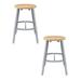 National Public Seating Height Adjustable Industrial/Shop Stool Wood/Metal/Solid Wood in Brown | 26 H x 15.5 W x 15.5 D in | Wayfair TTSG18H-BB