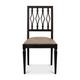 Sarreid Ltd Diamond Fabric Slat Back Side Chair in Black/Mushroom Wood/Upholstered in Black/Brown | 39 H x 20 W x 21 D in | Wayfair U004-03F50