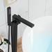 suming Matte Black Freestanding Bathtub Faucet Floor Mount Tub Filler Single Handle Brass Tap w/ Hand Shower & Swivel Spout | 40.9 H in | Wayfair