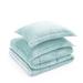 Everly Quinn Geddis Gray 3 Piece Comforter Set Polyester/Polyfill/Microfiber/Flannel in Blue | King Comforter +2 King Shams | Wayfair