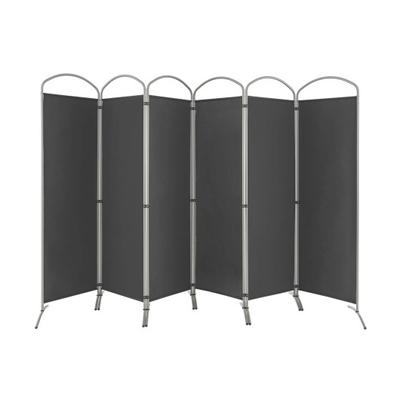 Costway 6 Feet 6-Panels Freestanding Folding Privacy Screen-Gray