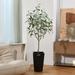 Primrue Adcock Artificial Eucalyptus Tree in Pot, Faux Green Plant, Fake Eucalyptus Tree for Home Decor Silk/Plastic | 60 H x 25 W x 25 D in | Wayfair