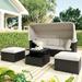 Latitude Run® 4 Piece Sofa Seating Group w/ Cushions Wood/Metal in Blue | 41 H x 83 W x 52 D in | Outdoor Furniture | Wayfair