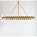 Everly Quinn Light Kitchen Island Pendant Chandelier w/ Glass Accents Abacus Lyn Plastic in Brown | 18 H x 34 W x 15 D in | Wayfair