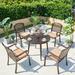 Wildon Home® Hunnewell Round 4 - Person 35.43" Long Aluminum Outdoor Dining Set Metal in Black | 35.43 W x 35.43 D in | Wayfair