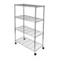 Rebrilliant Leyna 4-Tier Shelving Unit Wire/Metal in White/Brown | 54 H x 36 W x 14 D in | Wayfair B25E8E24F1004DCC8E163176D38B8F2D