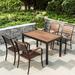 Wildon Home® Mance Rectangular 4 - Person 47.24" Long Aluminum Outdoor Dining Set Wood/Plastic/Metal in Black/Brown | 47.24 W x 31.5 D in | Wayfair