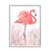 Stupell Industries Flamingo Bird Tropical Grasses by Pip Wilson - Floater Frame Graphic Art on Wood in Brown/Pink | 14 H x 11 W x 1.5 D in | Wayfair
