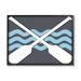 Stupell Industries Crossed Boat Oars Sea Waves by Lil' Rue - Floater Frame Graphic Art on Wood in Blue/Brown/Gray | 11 H x 14 W x 1.5 D in | Wayfair