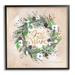 Stupell Industries Joy to the World Holiday Floral Wreath by Kelley Talent - Floater Frame Graphic Art on in Brown/Gray/Green | Wayfair