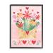 Stupell Industries Xoxo Love Letter Floral Blooms Framed Giclee Art By ND Art Wood in Brown/Green/Pink | 14 H x 11 W x 1.5 D in | Wayfair