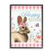 Stupell Industries Happy Easter Floral Gingham Rabbit Framed Giclee Art By Elizabeth Tyndall Wood in Brown/Pink | 30 H x 24 W x 1.5 D in | Wayfair