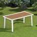 Williston Forge Guhr Dining Table Wood/Plastic/Metal in White | 29.52 H x 47.24 W x 23.62 D in | Outdoor Dining | Wayfair