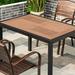 Wildon Home® Manorville Rectangular 6 - Person 47.24" Long Aluminum Outdoor Dining Set Wood/Plastic/Metal in Black/Brown | 47.24 W x 31.5 D in | Wayfair