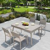 Wildon Home® Montville Rectangular 4 - Person 78.74" Long Aluminum Outdoor Dining Set Metal in Gray | 78.74 W x 33.46 D in | Wayfair