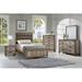 Millwood Pines 4-2_Nona Melamine Upholstered Panel Bedroom Set Upholstered in Black/Brown | 54 H x 63 W x 81 D in | Wayfair