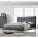 Red Barrel Studio® King Tufted Solid Wood & Platform Bed Wood & Upholstered/ in Brown | 46 H x 85 W x 89 D in | Wayfair