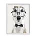 Stupell Industries Funny Dog Formal Bowtie Glasses - Graphic Art Canvas in Gray | 30 H x 24 W x 1.5 D in | Wayfair au-263_wfr_24x30