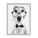 Stupell Industries Funny Dog Formal Bowtie Glasses - Graphic Art Canvas in Gray | 14 H x 11 W x 1.5 D in | Wayfair au-263_gff_11x14