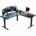 Inbox Zero Kodee 63" L Shaped Height Adjustable Electric Standing Desk w/ 4-in 1 Electrical Outlet for Home Office Wood/Metal in Black | Wayfair