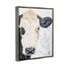 Stupell Industries Floral Cow Farmhouse Rural Portrait Floater Canvas Wall Art By Diane Fifer Canvas in White | 31 H x 25 W x 1.7 D in | Wayfair