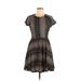 Adam Levine Casual Dress - A-Line Crew Neck Short sleeves: Black Dresses - Women's Size Medium