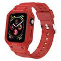 Kebiory Compatible for Apple Watch Band 38mm 40mm 41mm with Bumper Case Women Men Rugged Bands Protector for Watch Series SE 9 8 7 6 5 4 3 2 Rugged Case with Strap Bands (Red)