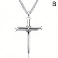 Nail Cross Necklace Mens Gold Silver Black Cross Pendant Chain Necklace Punk Vintage Hip Hop Night Club Party Jewelry for Men Boys Q5J3