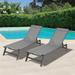 Merax Outdoor 2-Pcs Set Chaise Lounge Chairs,Five-Position Adjustable Aluminum Recliner
