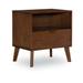 27" Brown One Drawer Nightstand with Bronze Pulls