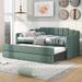 Modern Twin Size Upholstered Daybed with Trundle and 3 Drawers