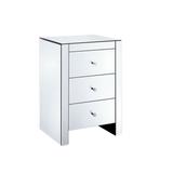 Stylish Mirrored Nightstand With Three Drawers