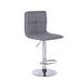 Stool with adjustable height in Grey fabric upholstered and Stainless Steel Base - Set of 2