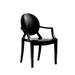 Kids chair made of plastic with arm - Black. Set of 4