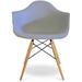 Eiffel Style Bucket Chair with natural wood Legs - Light grey. Set of 2