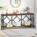 70.9 Inch Sofa Console Table with Open Storage Shelf, Industrial Narrow Extra Long Sofa Tables Entry Table Behind Couch Table