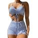 American Bikini for Women Skirt Suit 14w Swimsuit Tops for Women Large Bust 2023WomenSplit Swimsuit Blue Black Striped Bikini Suit Teen Swimwear Swimsuits for Women Bathing Suits Teen Shorts