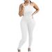 Summer Saving Wycnly Womens Jumpsuits Sexy Slim Fit One Shoulder Workout Sports Long Jumpsuits Overalls Trendy Plain Slash Neck Sleeveless Maxi Summer Rompers White s