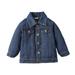 Kucnuzki Infant Boy Clothes 9 Months Infant Boy Fall-Winter Tops 12 Months Infant Boy Long Sleeve Carton Dinosaur Lapel Collar Denim Coat Tops Blue