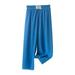 ZCFZJW Toddler Kids Baby Girls Fashion Cute Sweet Ice Silk Wide Leg Pants Summer Stretch Elastic Waist Trousers Leggings Long Pants #01-Blue 7-8Years