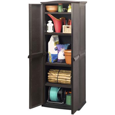 Garten-Geräteschrank KETER "Rattan Style Utility Shed", braun (espressobraun), Polypropylen (PP), Gerätehäuser, aus hochwertigem Polypropylen Image