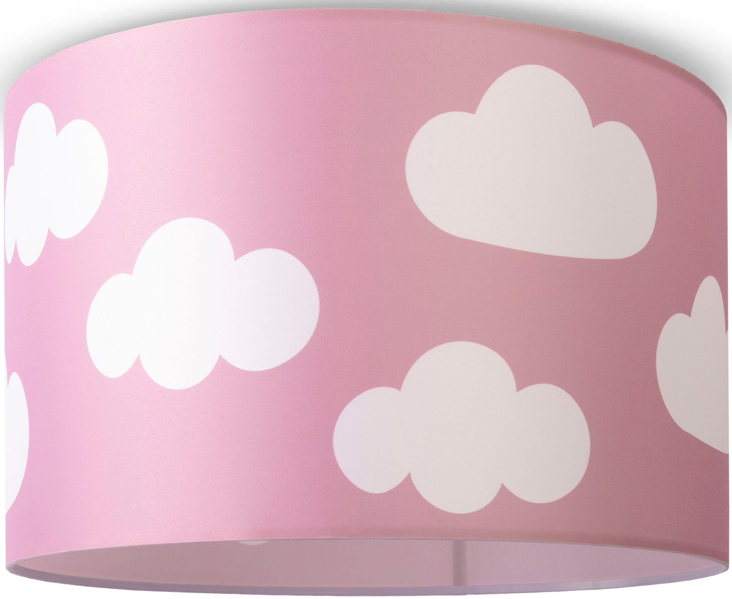 PACO HOME Deckenleuchte "Hugo Cosmo", weiß, Ø 45,5cm H: 29,5cm, Leuchten, Deckenleuchte Kinderzimmer Kinder Lampe Wolke Stoffschirm Rund E27, Kinderlampe