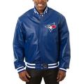 Men's JH Design Royal Toronto Blue Jays Big & Tall Full-Snap All-Leather Jacket