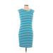 Calvin Klein Casual Dress - Mini: Blue Print Dresses - Women's Size 10
