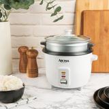 Aroma 6-Cup Rice Cooker & Food Steamer, White Metal | 8 H x 8.9 W x 8.13 D in | Wayfair ARC-363-1NG