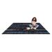 Black 67 x 6 x 0.5 in Area Rug - Joy Carpets Striped Machine Tufted Nylon Area Rug in Blue/Nylon | 67 H x 6 W x 0.5 D in | Wayfair 1702C-06